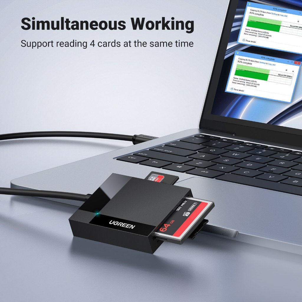 UGREEN รุ่น 30333 (USB-A) 15306 (USB-C) Hub USB 3.0 Card Reader Super Speed TF / SD / MS / CF สายยาว 50cm