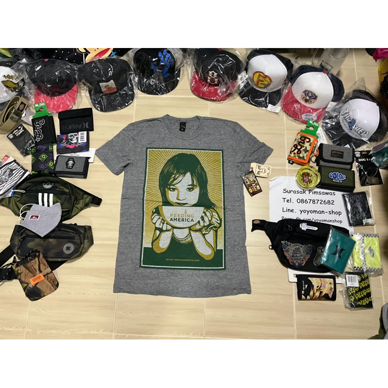 เสื้อ Obey Awareness ผ้าผสมRayon -Made in USA- ของแท้มือ1 (ป้าย M) วัดจริงS