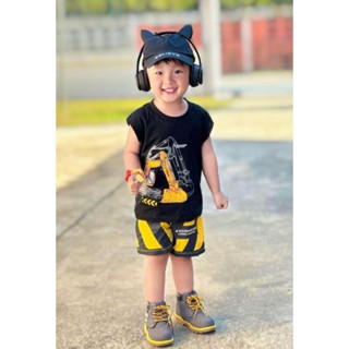 ชุดเซ็ทเด็กลายแม็คโคร เนื้อผ้าคอตต้อนสกรีน(ของเด็ก)