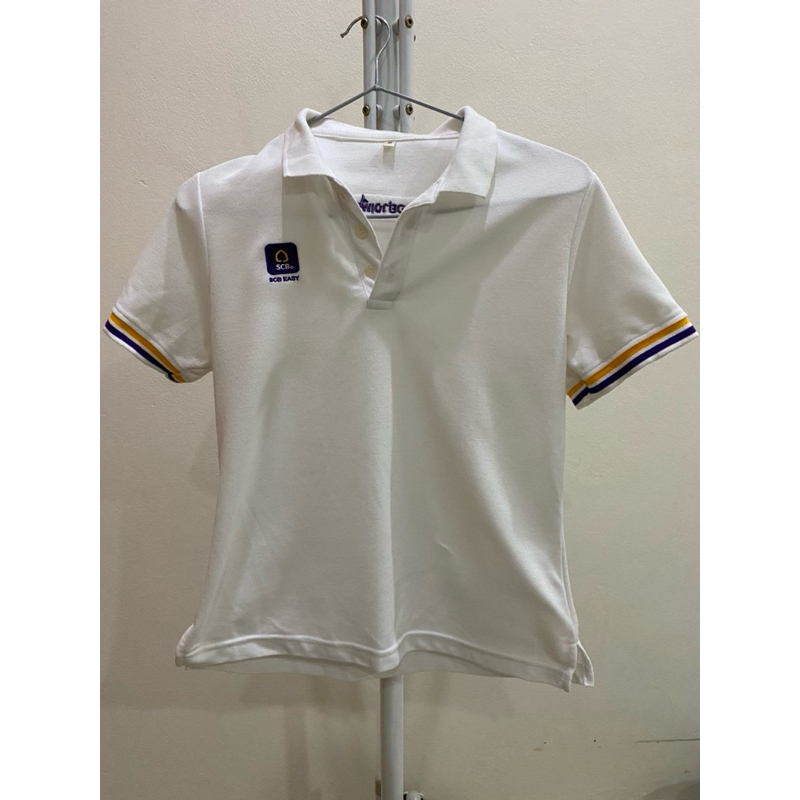 เสื้อโปโลscbสีขาวeasy