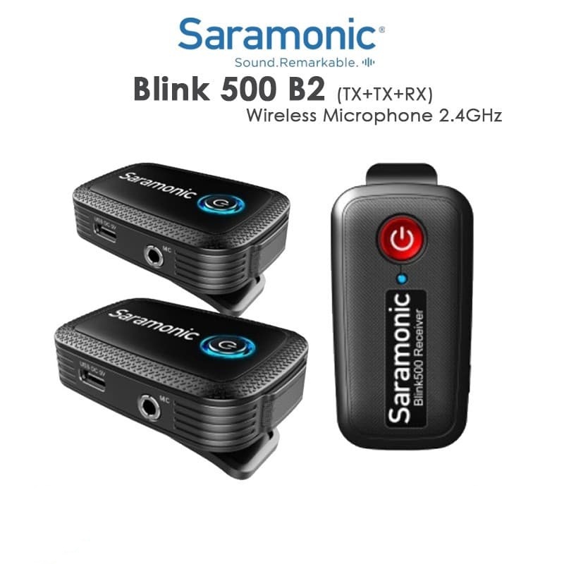 Saramonic Blink 500 B2 ไมโครโฟนไร้สาย สำหรับกล้องและสมาร์ทโฟน