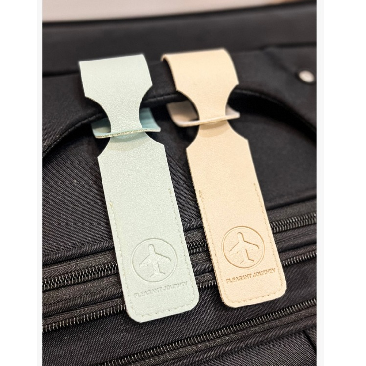 ป้ายชื่อกระเป๋า+สายคล้อง แบบหนัง PU  พวงกุญแจป้ายชื่อ ป้ายห้อยกระเป๋า สําหรับติดกระเป๋าเดินทาง   แท็กกระเป๋า Luggage tag