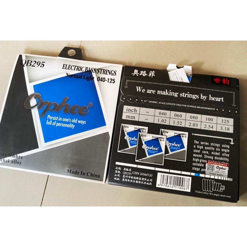 พร้อมส่ง สายเบสBass 5สาย คุณภาพสูง Premium Orphee QB295  5pcs/ Set(.040-.125)
