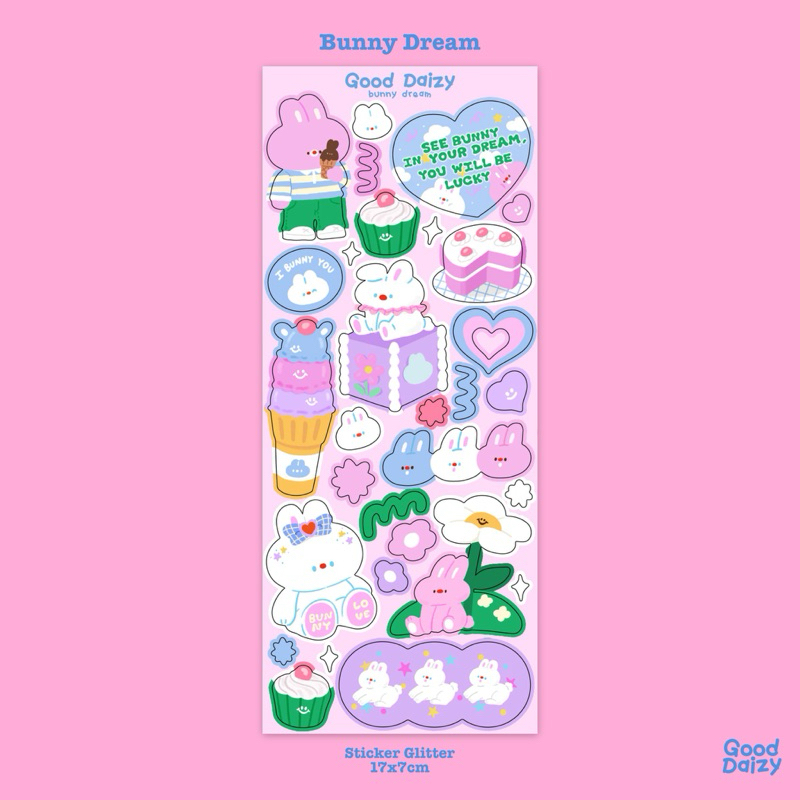 bunny dream sticker glitter สติกเกอร์ | Good Daizy