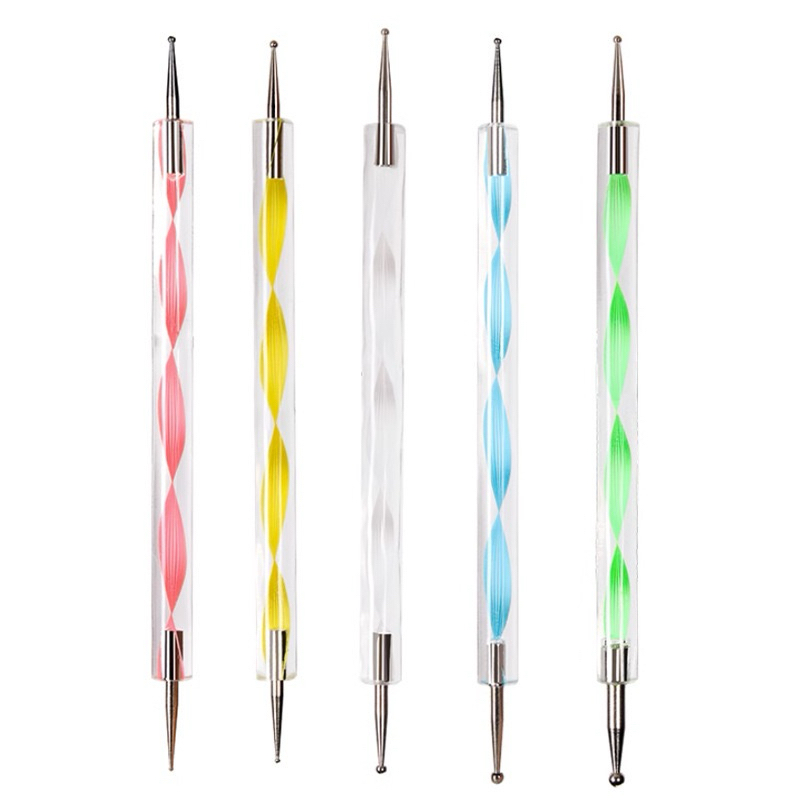 ไม้ดอท ไม้แต้มลายเล็บ ปากกาเพ้นท์ลายจุด เซ็ท 5 ด้าม 10 หัว