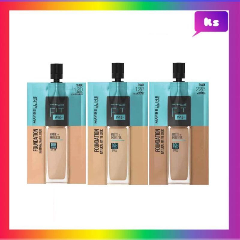 Maybelline Fit Me Matte & Poreless Foundation 5 ml (1 ซอง) รองพื้นเนื้อแมท เมย์เบลลีน ฟิต มี แมท แอนด์ พอร์เลส ฟาวเดชั่น