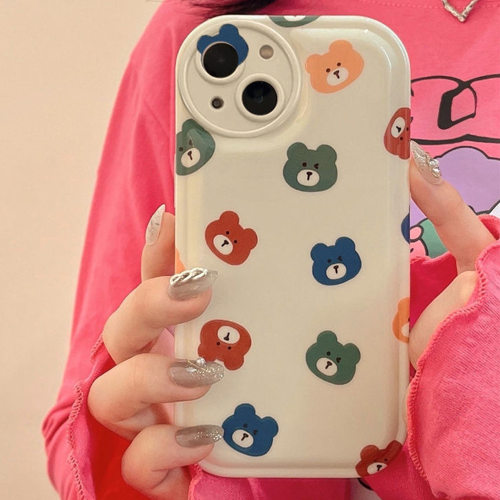 เคสไอโฟน ลายการ์ตูน เลนส์ป้องกัน การแสดงออกของคู่รัก กันกระแทก สําหรับiPhone 7 8 11 12 13 14 Pro Max X XR XS Max Plus