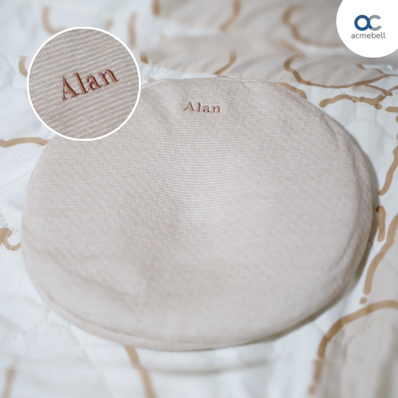 Acmebell ผ้าปลอกหมอนหัวทุย รุ่นกลม และรุ่นมีหู - Cotton Organic 100% ปลอดภัย ไม่ระคายเคืองผิว ปักชื่อลูกน้อยได้