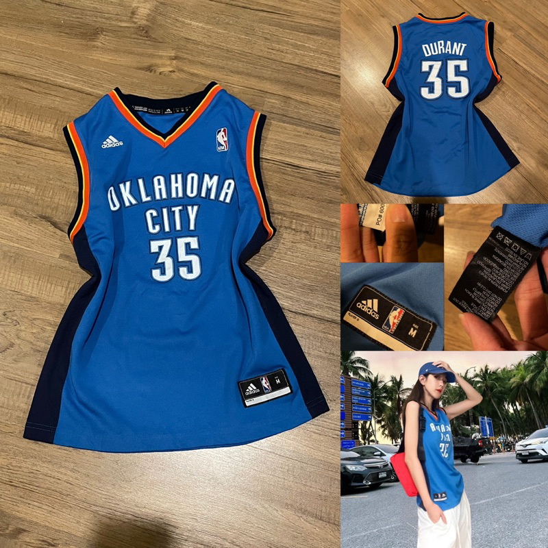 เสื้อกีฬาบาส Authentic NBA x Adidas Oklahoma Kevin Durant ของแท้มือสอง