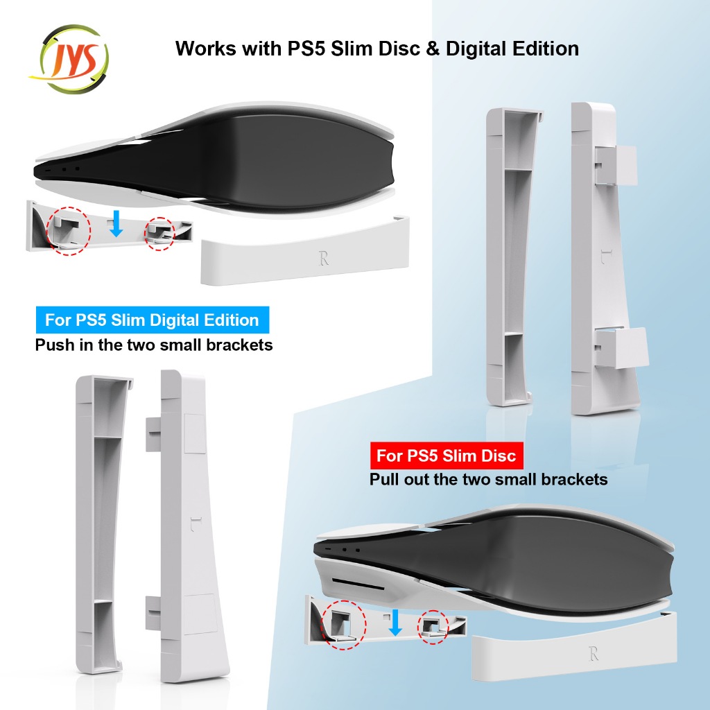 PS5 Slim ออปติคอลไดรฟ์รุ่นดิจิตอลชั้นวางแนวนอนเรียบง่าย PS5 Slim ขาตั้ง JYS-P5189