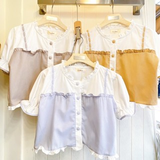 📣 พร้อมส่งงง 👑ป้าย NIDAA👑 🌈เสื้อทูโทนแต่งเอี๊ยม🌈🌿รหัสสินค้า …