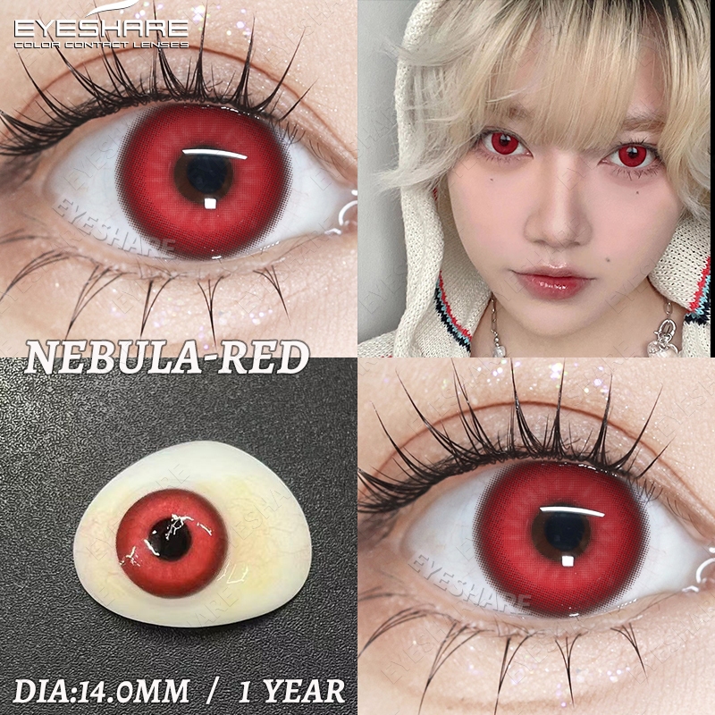Eyeshare Nebula เลนส์คอนแทคเลนส์ สีแดง สีม่วง 2 ชิ้น คอนแทคเลนส์คอสเพลย์ 14.0 มม
