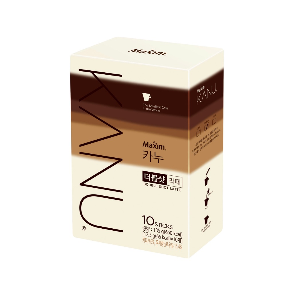 [ของแท้] 맥심카누더블샷라떼 Maxim Kanu Double Shot Latte (ลาเต้ดับเบิ้ลช็อต 10 ซอง) 135g