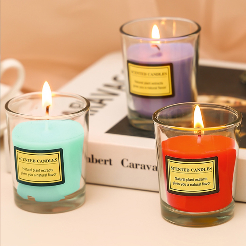 เทียนหอมจากไขถั่วเหลือง เทียนแก้ว scented candle ​เทียนหอมสร้างบรรยากาศ กลิ่นหอม