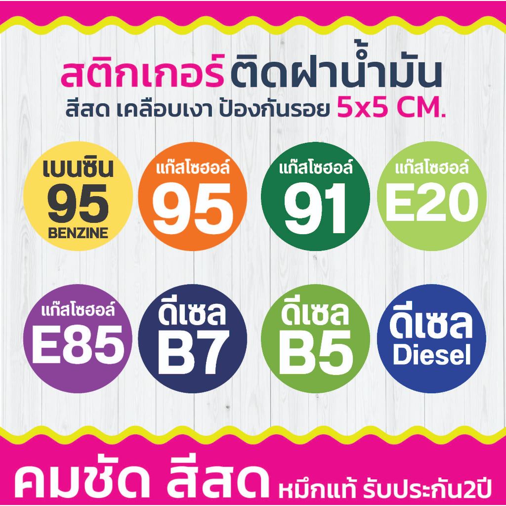 (พร้อมส่ง) สติ๊กเกอร์ติดฝาถังน้ำมัน 5 Cm. รถยนต์ รถจักรยานยนต์ กันน้ำ ทนแดด หมึกแท้100% ราคาถูป ส่งไว