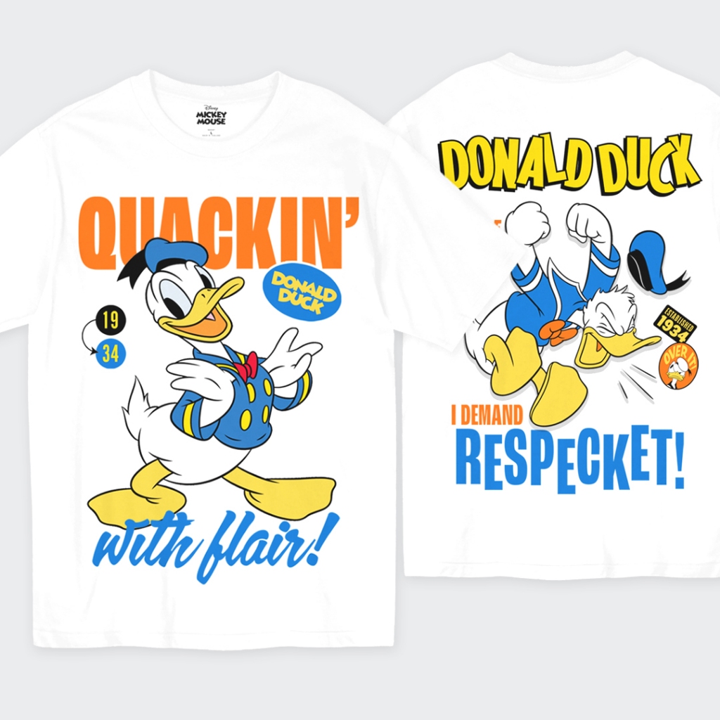 Power 7 Shop เสื้อยืดการ์ตูน Donald Duck  ลิขสิทธ์แท้ DISNEY (MKX-055)