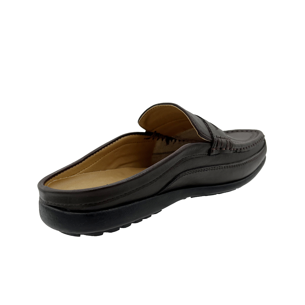 FREEWOOD OPEN HEEL CASUAL SHOES รองเท้าลำลองผู้ชาย หนังแท้ แบบเปิดส้น รุ่น 79-592 น้ำตาล ( BROWN )