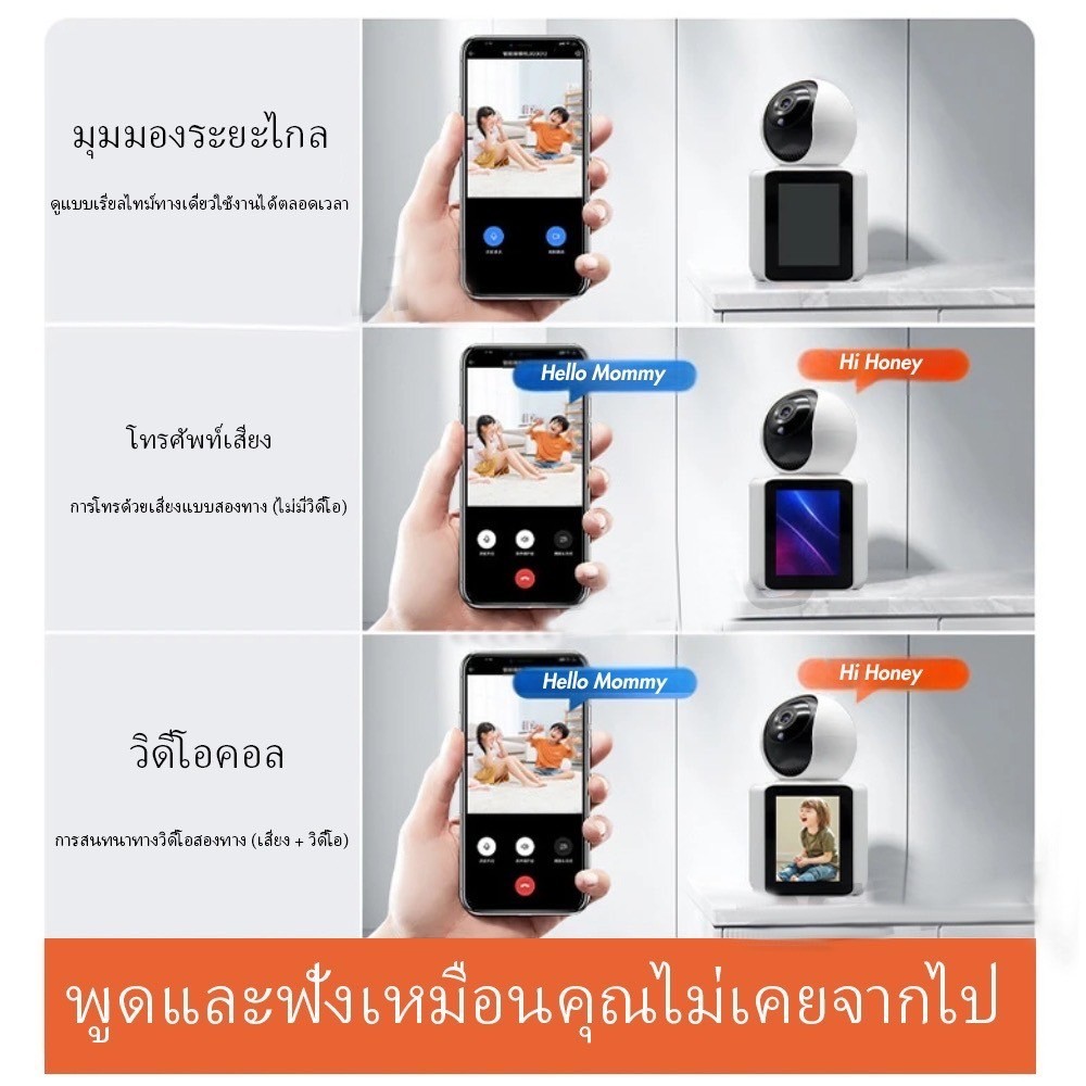 QN safevisionกล้องวงจรปิด WIFI FHD กล้องวงจรปิดไร้สายในร่ม ด้วยหน้าจอขนาด 2.4 นิ้ว IP โทรสองทาง กล้องวงจรปิด กล้องวงจรปิ