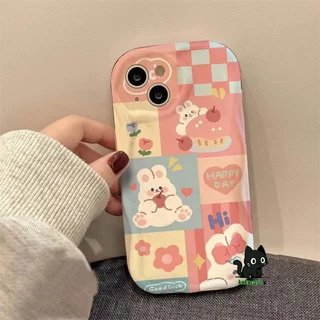 เคสโทรศัพท์ กระต่ายหมี ใช้ได้กับ iPhone 11 14 7 8 12 13 15 Pro Max X Xs Xr Xsmax การป้องกันกล้องกันกระแทกซิลิโคนนุ่ม