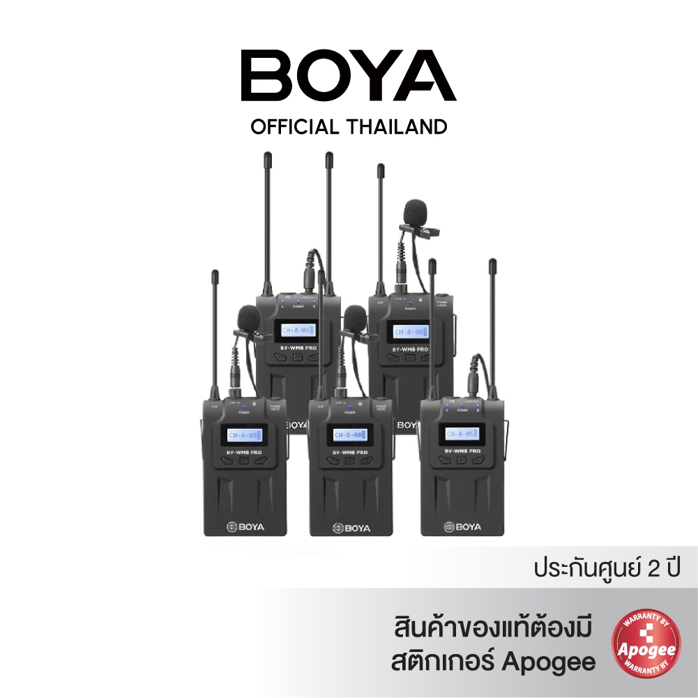 BOYA BY-WM8 PRO UHF Dual-Channel Wireless Microphone System ไมค์โครโฟนไร้สาย ของแท้ BOYATHAILAND ประกัน 24 เดือน