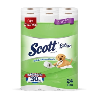 [ทั้งหมด 2 แพ็ค] สก็อตต์ กระดาษทิชชู เอ็กซ์ตร้าความยาวพิเศษ 24 ม้วน SCOTT EXTRA BIG ROLL 24 ROLLS