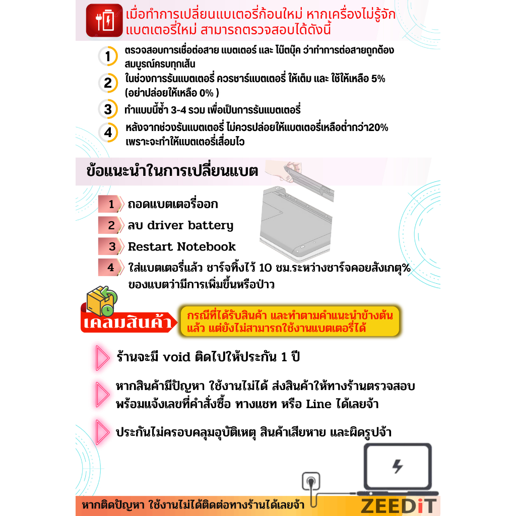 (ส่งฟรี ประกัน 1 ปี) HP แบตเตอรี่ ของแท้ RI04 HP ProBook 450 G3 455 G3 470 G3 Series