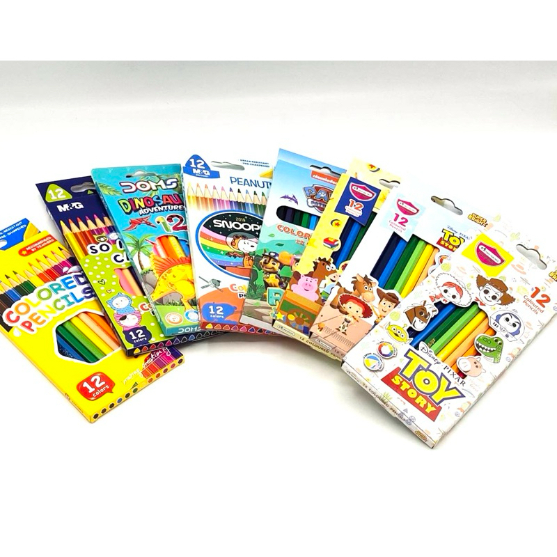 ดินสอสีไม้ ลายการ์ตูน 12 สี ลิขสิทธิ์แท้ Snoopy Paw Pertrol Toy Story