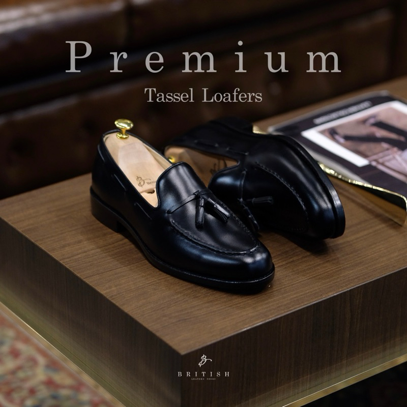 𝗡𝗲𝘄 𝗔𝗿𝗿𝗶𝘃𝗮𝗹 - British Premium Tassel Loafers : Black ไซส์ไหนหมด สั่งตัดทักแชท