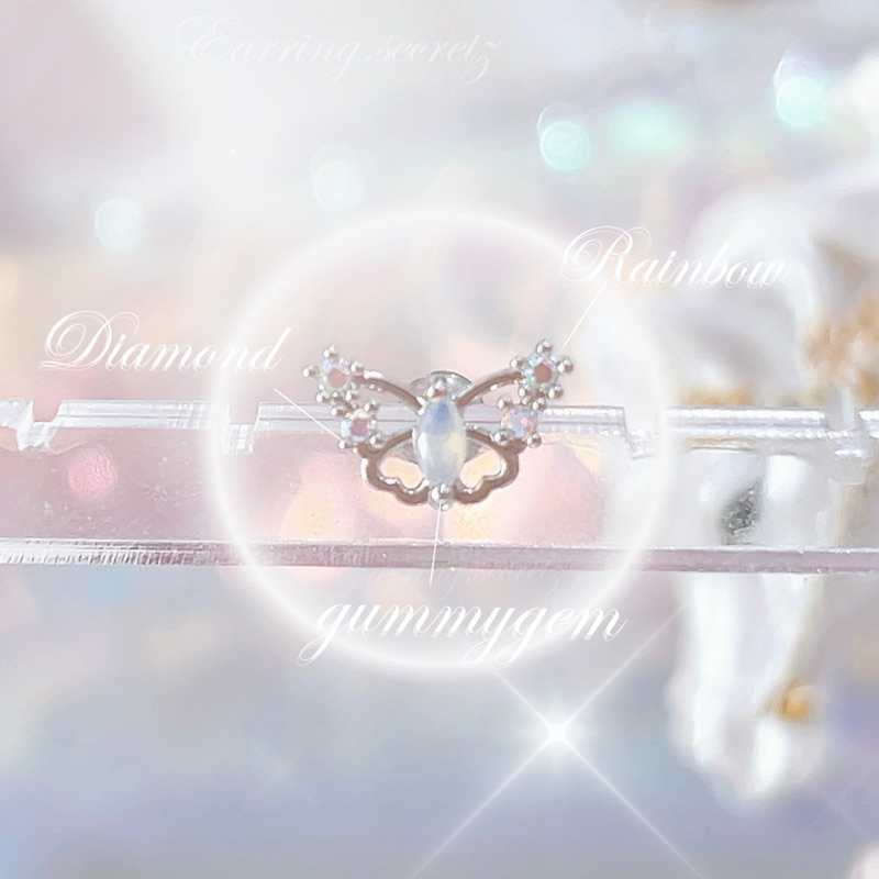 🎀🪞ลด80฿ 🦢💗 โค้ดหน้าร้าน 🦋 ต่างหู ต่างหูชุบเงินแท้ จิว จิวชุบเงินแท้ เพชร โบว์ หัวใจ เจ้าหญิง (3E) Fe