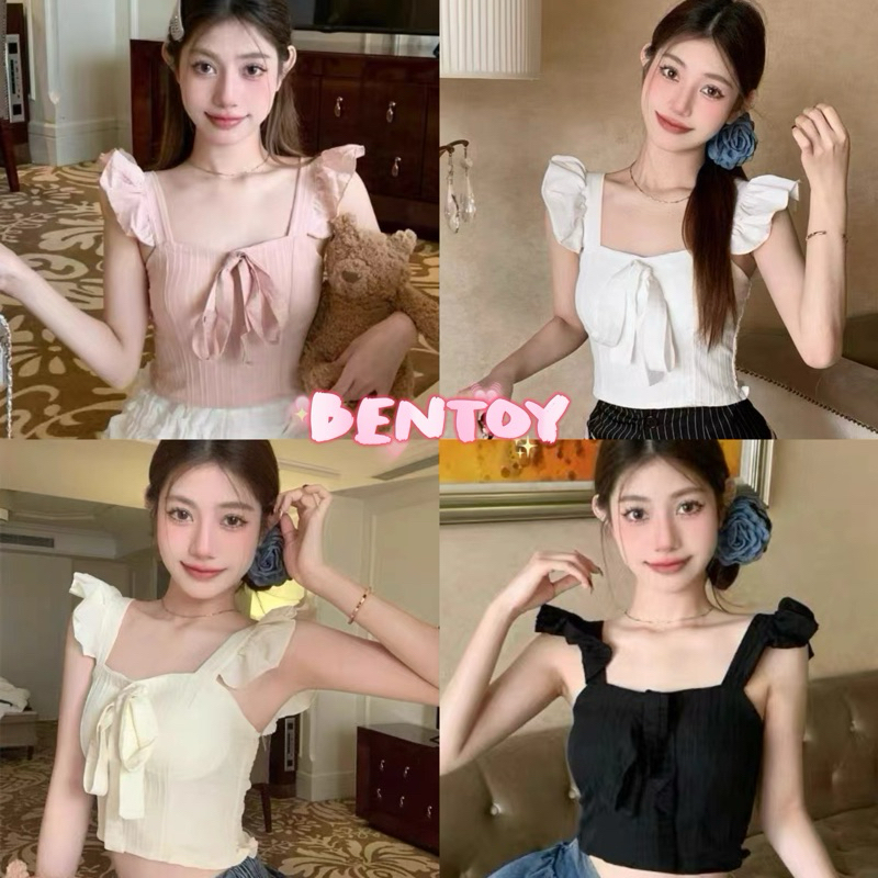 Bentoy(bratop2231)เสื้อกล้าม สายเดี่ยวมีฟองน้ำ คุณหนูห้ามพลาด รัดรูป สีซัมเมอร์มากๆ