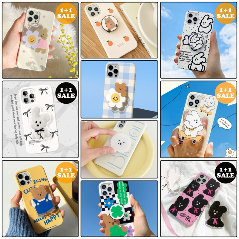 [พรีออเดอร์] Set เคสมือถือ+GripTok  Momocase ลายน่ารักๆ