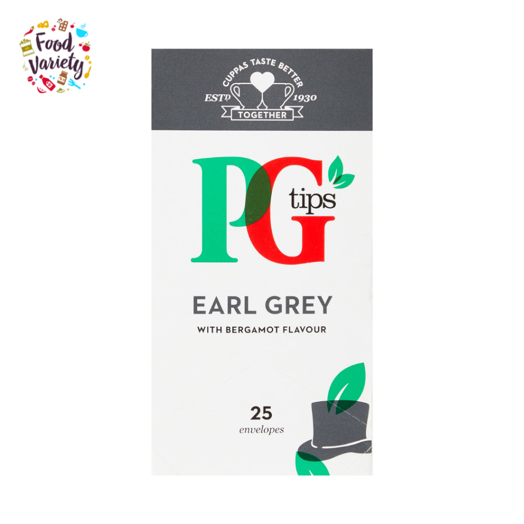 PG Tips Earl Grey Envelope Tea Bags Pack of 25 [57.5g] พีจี ทิปส์ ถุงชาซองเอิร์ลเกรย์ การผสมผสาน คลาสสิก ของชาดำ กับ มะก