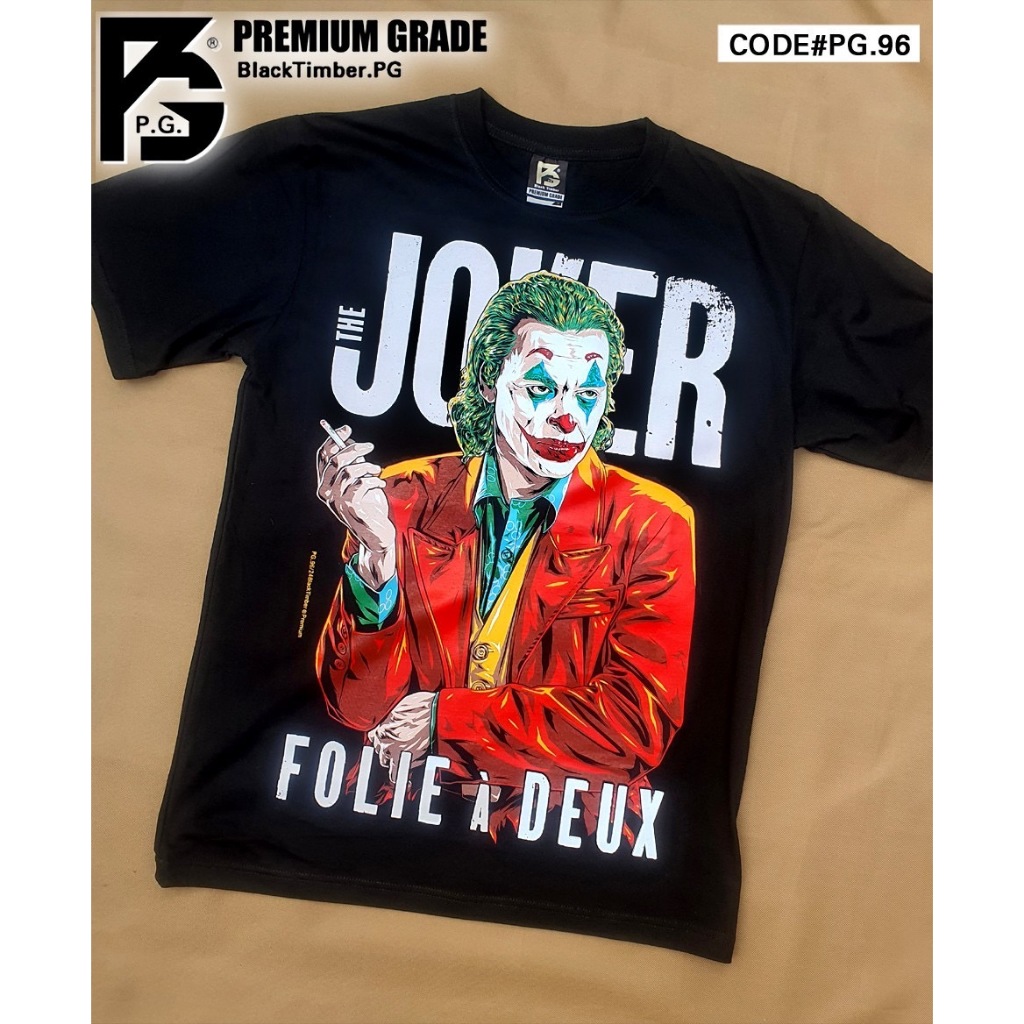 PG 96 The Joker Folie A Deux เสื้อยืด ลายเมะ ตูน เกม สีดำ สกรีนแน่น ผ้านุ่ม cotton100% S M L XL XXL