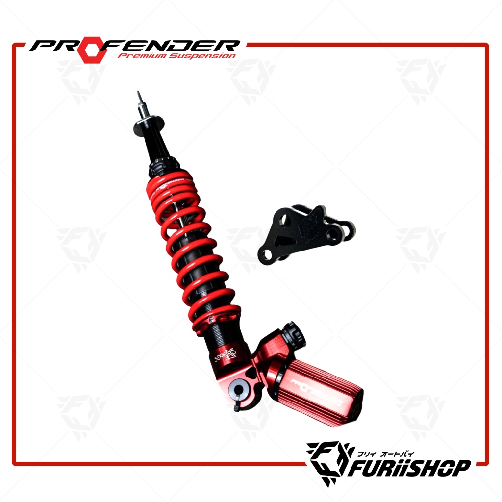 โช๊ค PROFENDER X-Series For Vespa Primavere , Sprint , 125/150 Rear PMXS-VE3003-S (RD/BK)