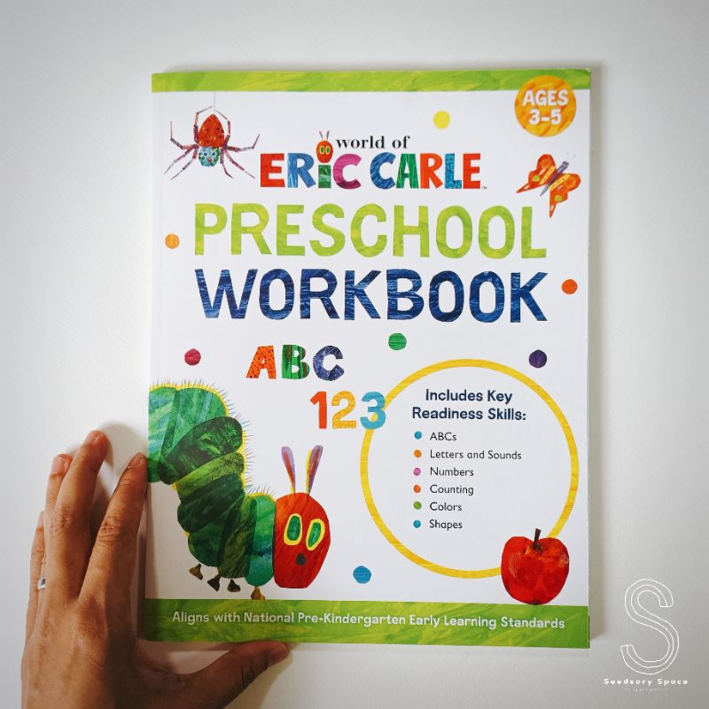 Eric Carle Preschool Workbook : หนังสือแบบฝึกหัดสำหรับเด็กอายุ 3-5 ขวบ