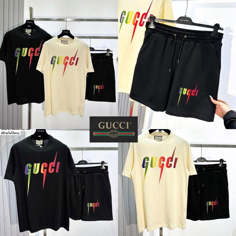 ชุดเซท GUCCI 💚♥️💚 เสื้อยืด + กางเกงขาสั้น 🏷️ Hiend 1:1 ชุดเซทผู้ชาย