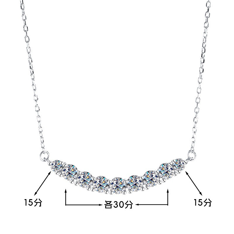 สร้อยคอฝังเพชร Moissanite (โมอีส) พร้อมใบเซอร์GRA