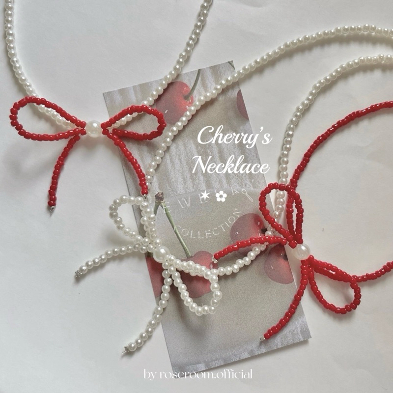 (พร้อมส่ง) สร้อยคอโบว์ลูกปัด Christmas 🎅🏻⭐️🫧สาวอวบใส่ได้