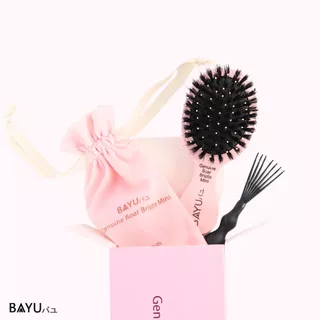 หวีขนหมูป่าแท้!!!! New!!!! BAYU Geniun Boar Bristle Mini Pink น่ารักมาก ขนาดพกพา หวีมินิมอล