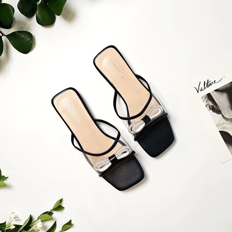 💢ขายดี ส่งเร็ว💢รองเท้าสวมรุ่นฟีนาเล่ (Finale) สีดำ สีเงิน เเนะนำบวก 1ไซส์