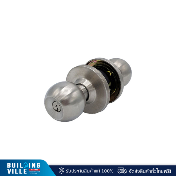 ISON ลูกบิด ประตูห้องน้ำ หัวกลม จานใหญ่หนาสเตนเลส NO. 8013 SS-BK สีสแตนเลส (KN-2B13SSB1)