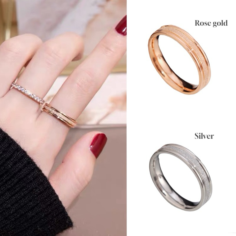 Aliz แหวน High Quality Scrub Stainless Steel (18k.)