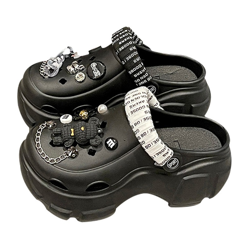 LH.Sunday รองเท้าแตะแบบสวมหัวโต รุ่นนี้เป็นสีทูโทนน่ารักมาก แถมฟรีตัวติดดอกไม้สวยแพง ใส่แล้วปัง แถมน้ำหนักเบา