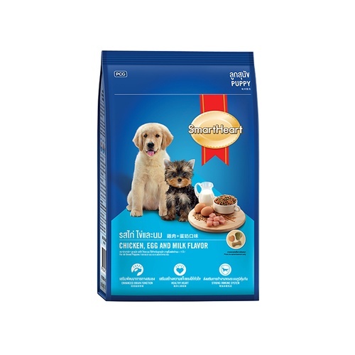 Smart Heart สมาร์ทฮาร์ท อาหารเม็ด สำหรับลูกสุนัข และสุนัขพันธุ์เล็ก ทุกสายพันธุ์ รสไก่ ไข่ และนม ขนาด 1 กิโลกรัม