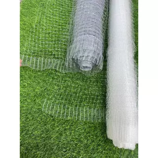 ตาข่ายพลาสติก เอ็นใส(PP) ตา3/4นิ้ว ม้วน30เมตร สีใส/สีเทา/สีเขียว ตาข่ายกันนก มีสารป้องกันยูวี เหนียว ทน ไม่กรอบ