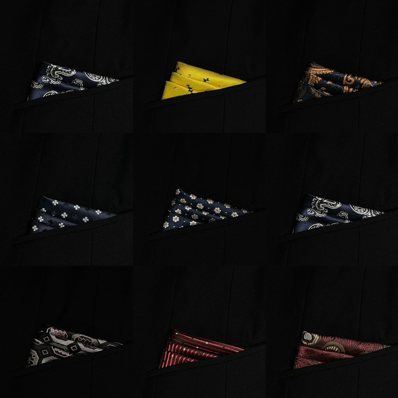 Pocket Square ผ้าเช็ดหน้าสูท ผู้ชาย สำหรับออกงาน ขนาด 23 ซม.