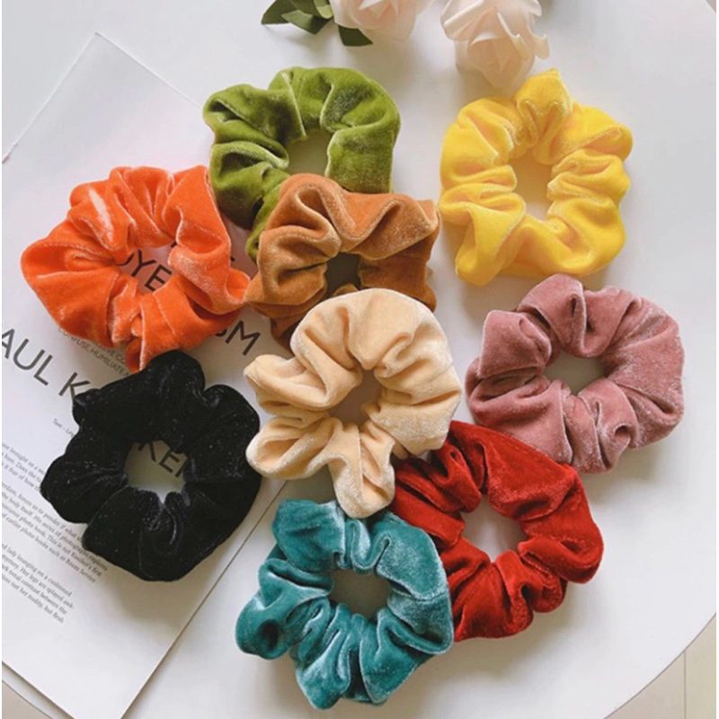Jolie Wiwii โดนัทรัดผม ที่มัดผม ผ้ากำมะหยี่นุ่มนิ่ม มีหลายสี