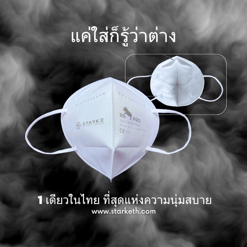 หน้ากากป้องกันฝุ่นPM2.5 นาโนเทคโนโลยีแพคแยกชิ้น 1 กล่อง มี 25 ชิ้น แผ่นรองนุ่มพิเศษแห่งเดียวในไทย สายคล้องหู
