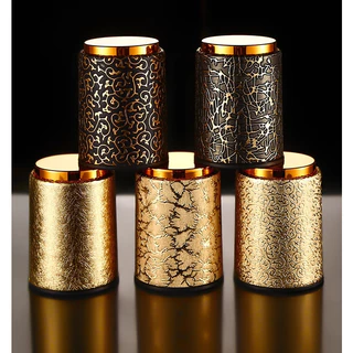 ประบอกเต๋าโกหก ไนท์คลับ Dice cup พร้อมลูกเต๋า 6ลูก ถ้วยลูกเต๋าหนังด้านบนสีทอง