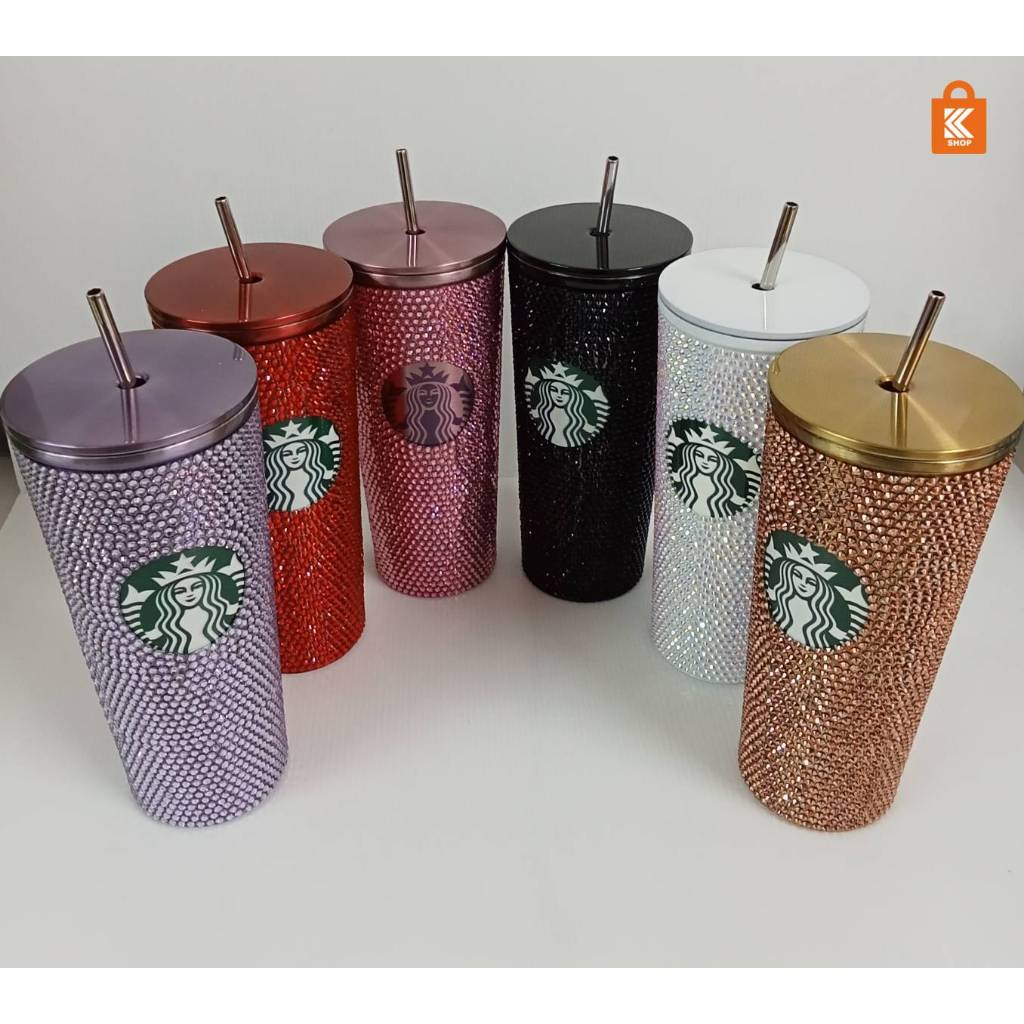 แก้วStarbucksBlackpink รุ่นLimited งานแต่งเพชรสวยมากๆ 750 ml สแตนเลส 304 เก็บเย็นดีมากแถมหลอด(บางครั้งกล่องอาจเป็นสีขาว)